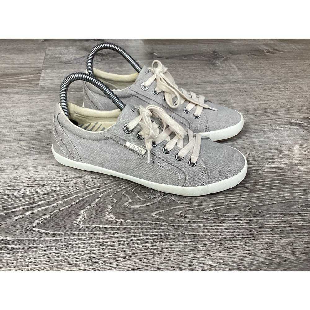 Taos Star Shoes Women's 8 Gray Canvas Comfort Lace Up Low Top Casual Sneakers